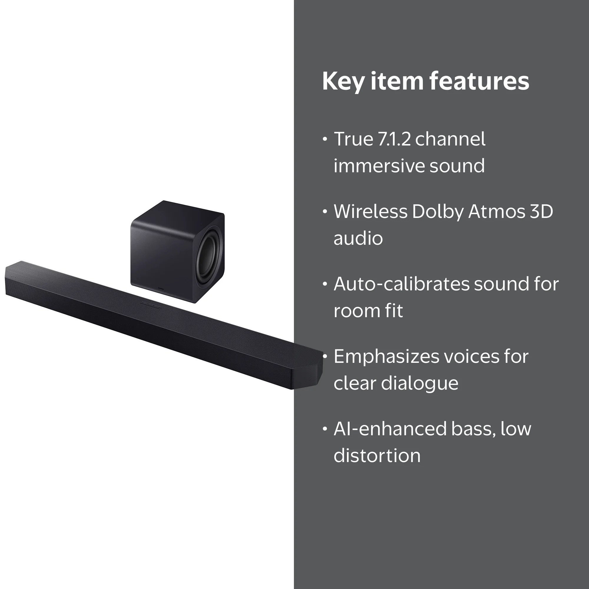Samsung HW-Q900F/ZA 7.1.2 Channel Soundbar and Wireless Subwoofer