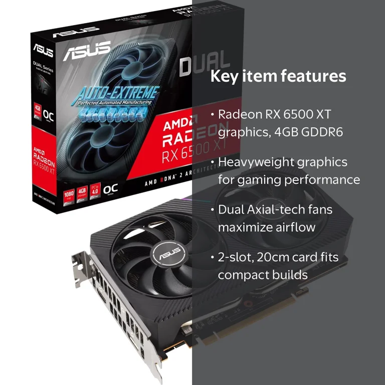 ASUS Radeon RX 6500 XT OC デュアルファン ASUS Dual Radeon RX 6500 XT OC Edition - Graphics card - Radeon RX