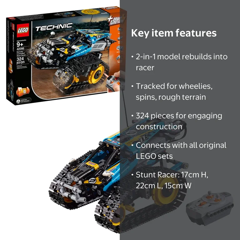 LEGO, Remote-Controlled Stunt Racer 42095, 2-in-1 model - Walmart.com