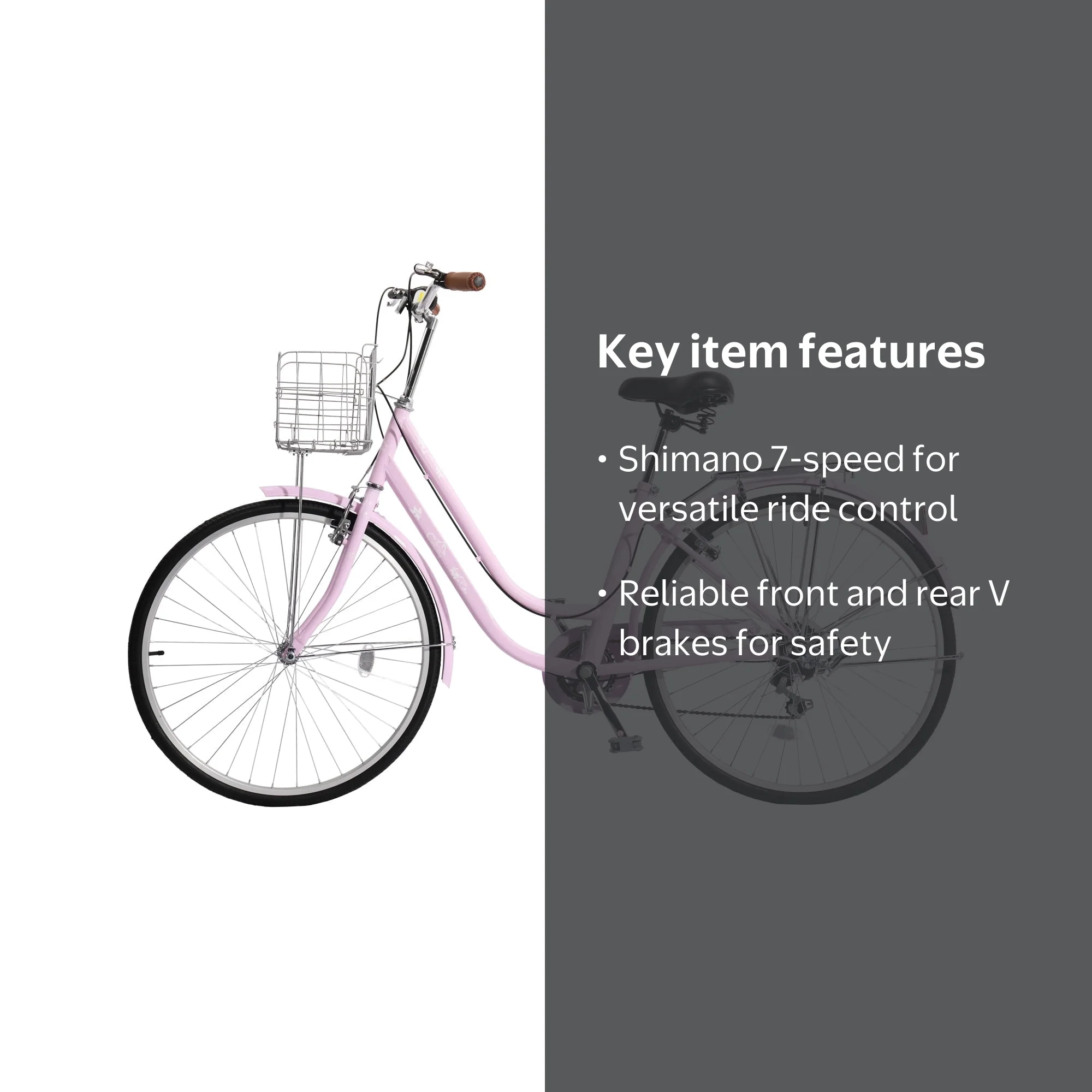 Ktaxon 26in Adult City Bike, Shimano 7-Speed, High-Carbon Steel