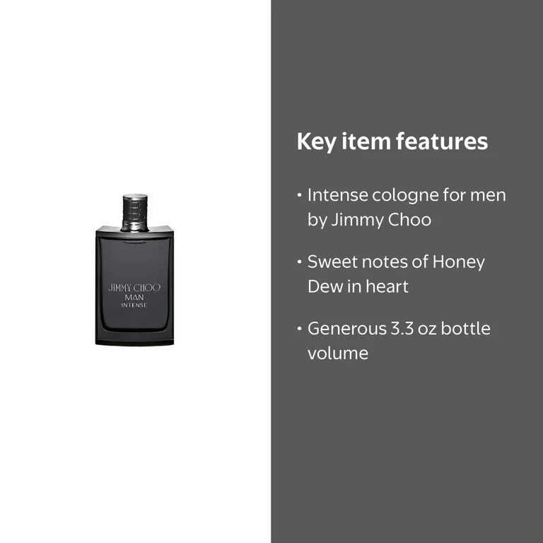 Jimmy Choo Man Intense Perfume: Eau De Toilette Spray for Men, 3.3