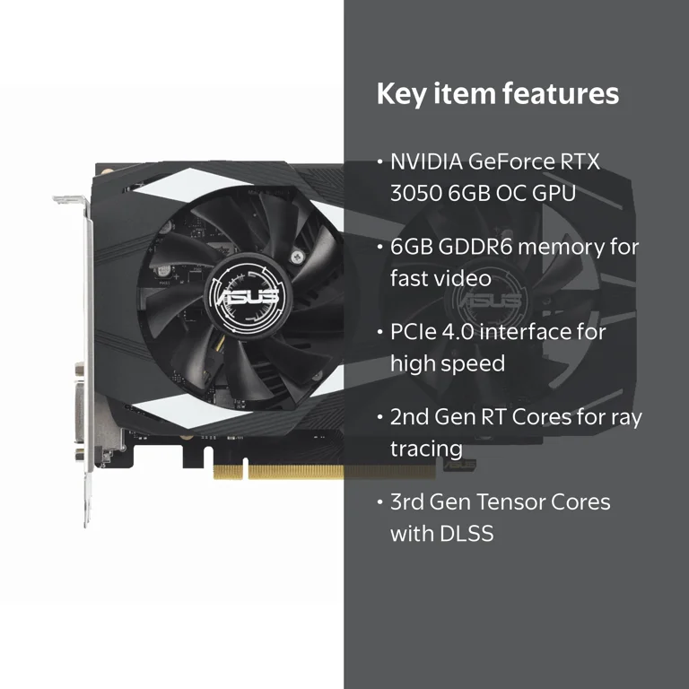 ASUS, Graphics Card, Dual NVIDIA GeForce RTX 3050, 6GB GDDR6, PCIe
