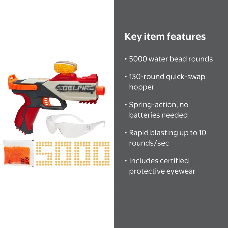 Nerf Pro Gelfire Legion Gel Blaster, Outdoor Water Beads Game with