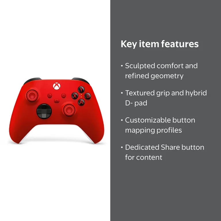 Microsoft Original Xbox Wireless Controller in New Pulse Red