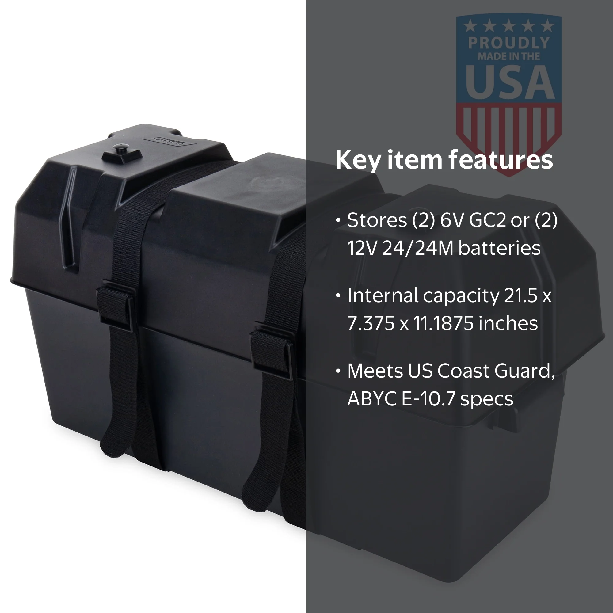 Camco Double Battery Box, Safely Store Automotive, RV, and Marine