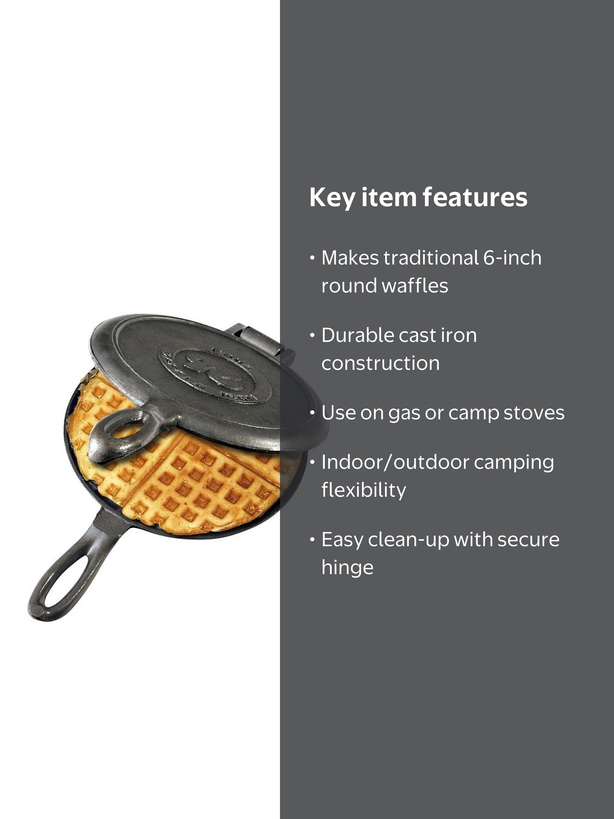 Rome Industries, Old Fashioned Waffle Iron, 6