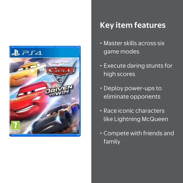 Warner Bros, Cars 3 Driven to Win PS4 Game, Race & Stunt Challenge