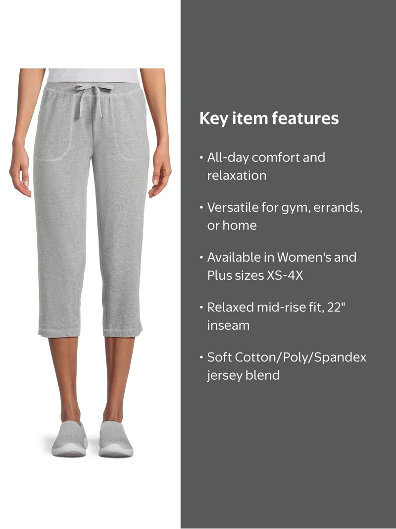 Athletic Works Women's Core Knit Capri Pants Sizes XS-4X with