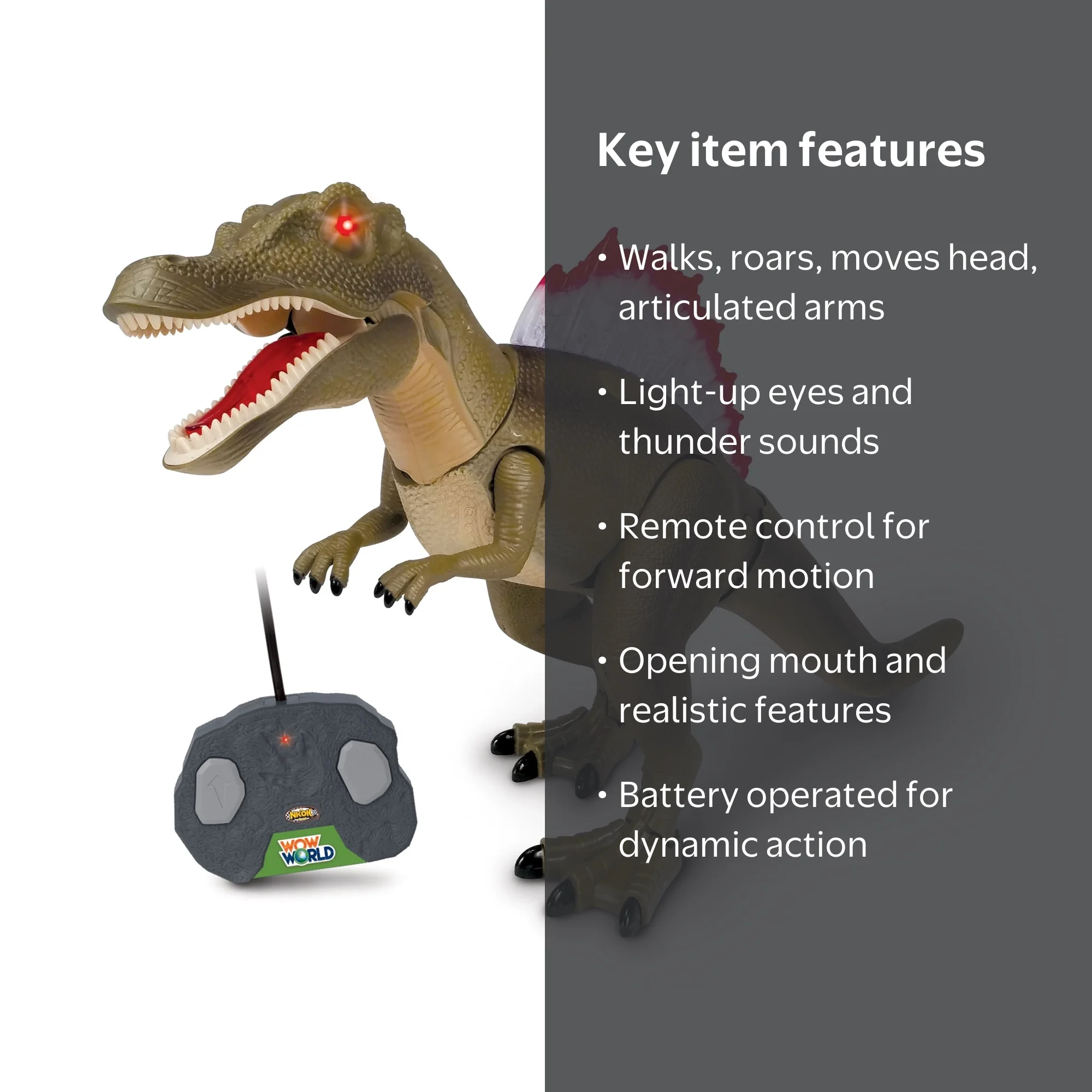 NKOK WowWorld Remote Control Radio Dinosaur Toy, Spinosaurus with