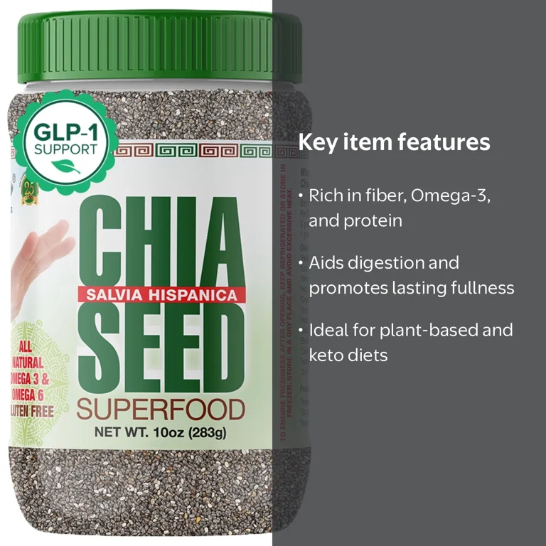 Sanar Naturals Chia Seed Superfood 10 oz Vegan Dietary Fiber Omega