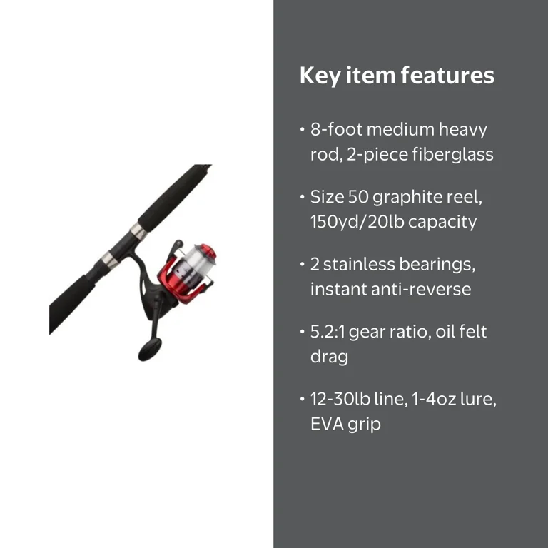 big game spinning combo Free Shipping! Berkley Big Game Spinning Combo, 8' Medium Heavy Fishing Rod,  50 Size Reel