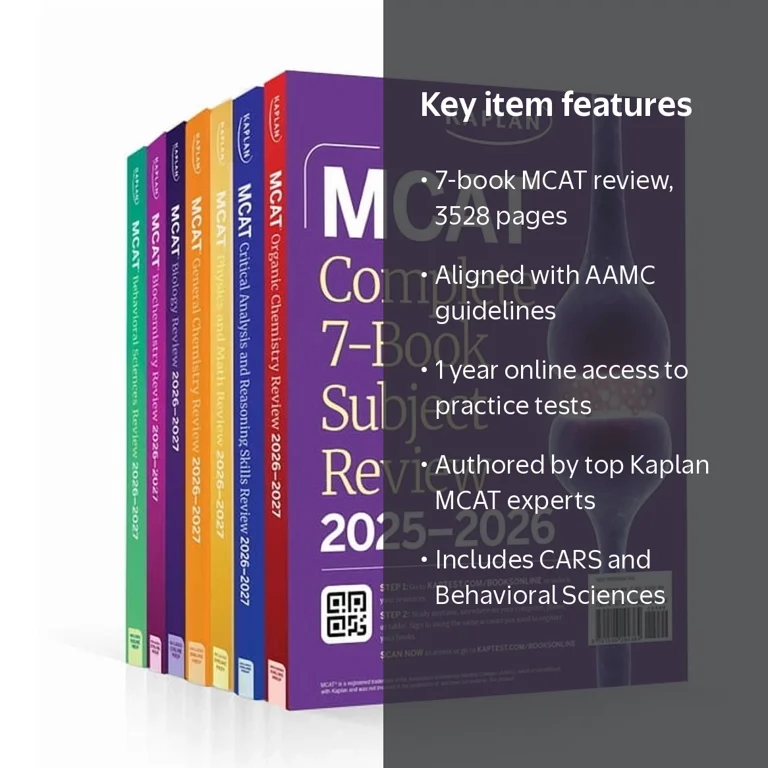 Kaplan MCAT Complete 7-Book Set 2025-2026, Paperback, Includes