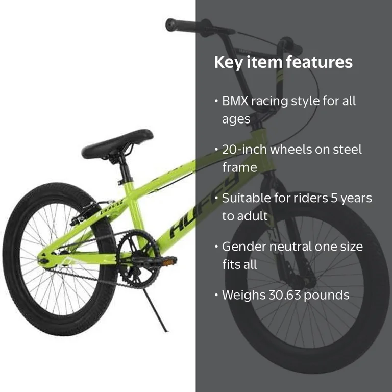 Huffy 23020 Steel Frame Exist BMX Racing Style Bike, Green, 20 in