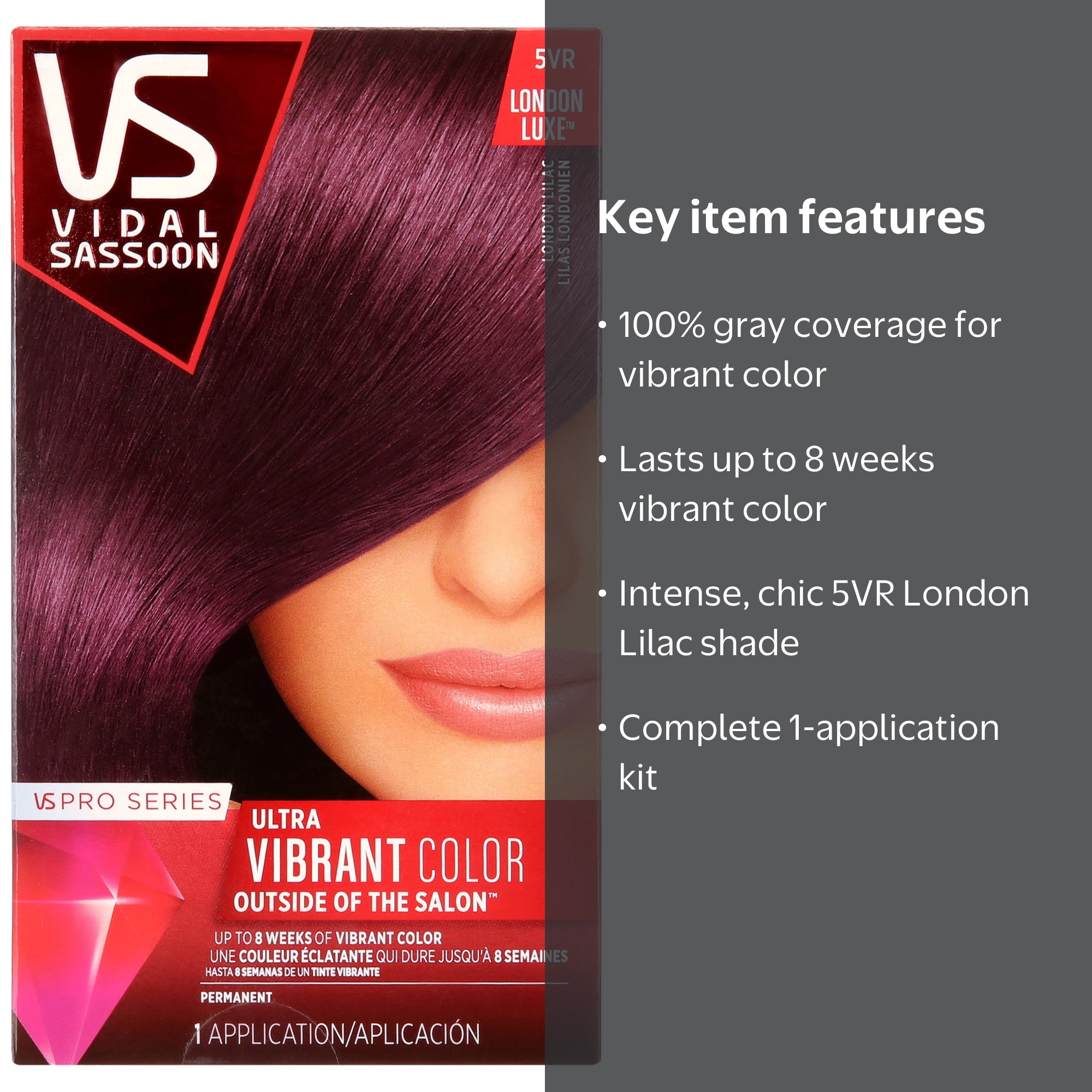 Vidal Sassoon Pro Series Hair Color Dye, 5VR London Lilac