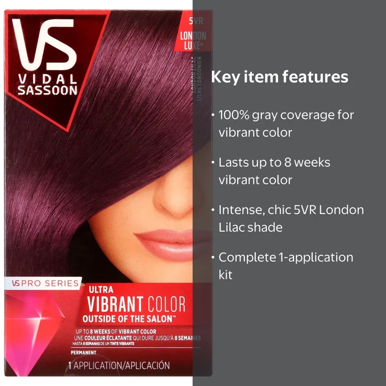 Vidal Sassoon Pro Series Hair Color Dye, 5VR London Lilac