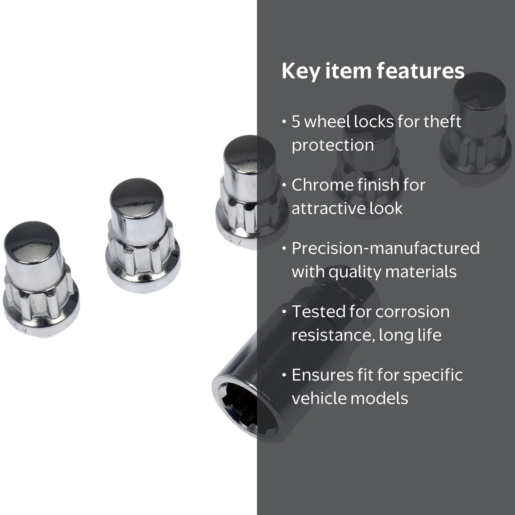 Dorman 712-628.5 Wheel Lock Set for Specific Models, Chrome (Pack