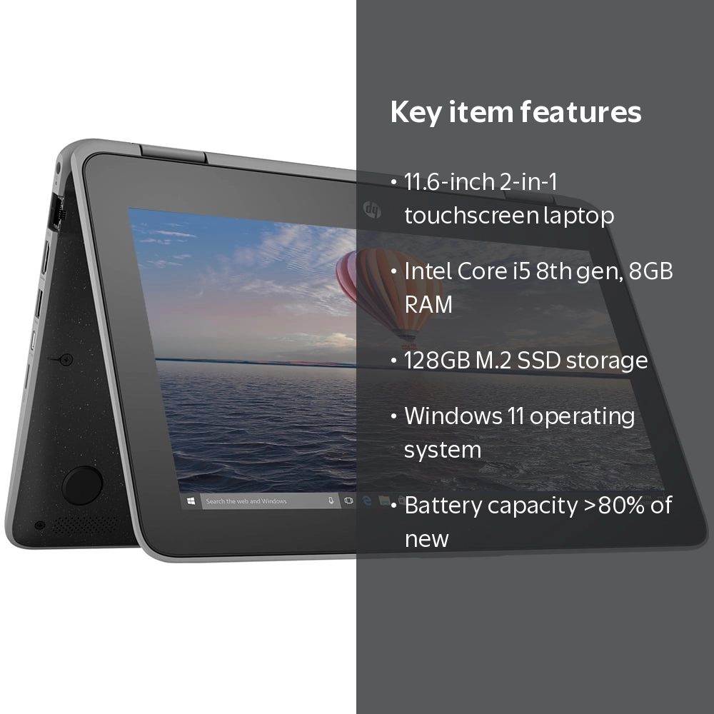 HP ProBook X360 11 G4 Convertible Touchscreen Laptop, Intel i5