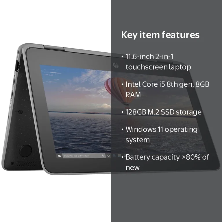 HP ProBook X360 11 G4 Convertible Touchscreen Laptop, Intel i5