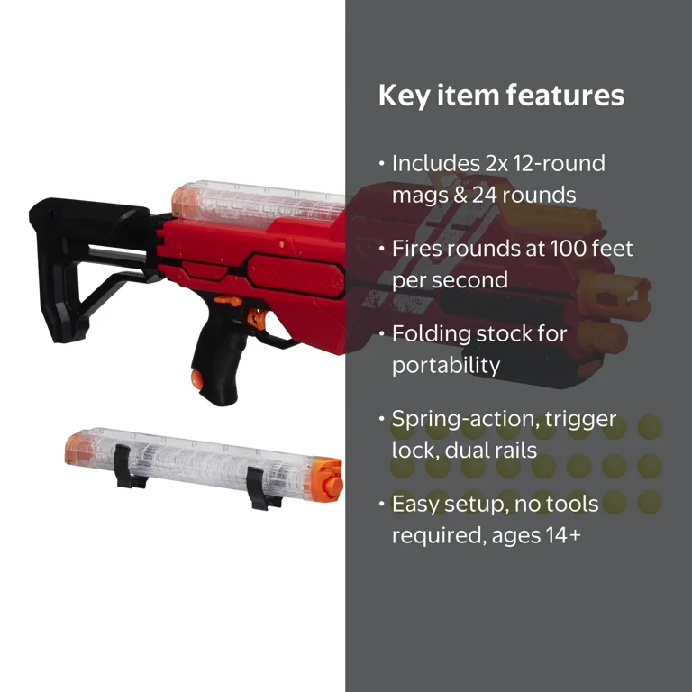 Nerf Rival Hypnos XIX-1200 Blaster (red), Ages 14 and up - Walmart.com