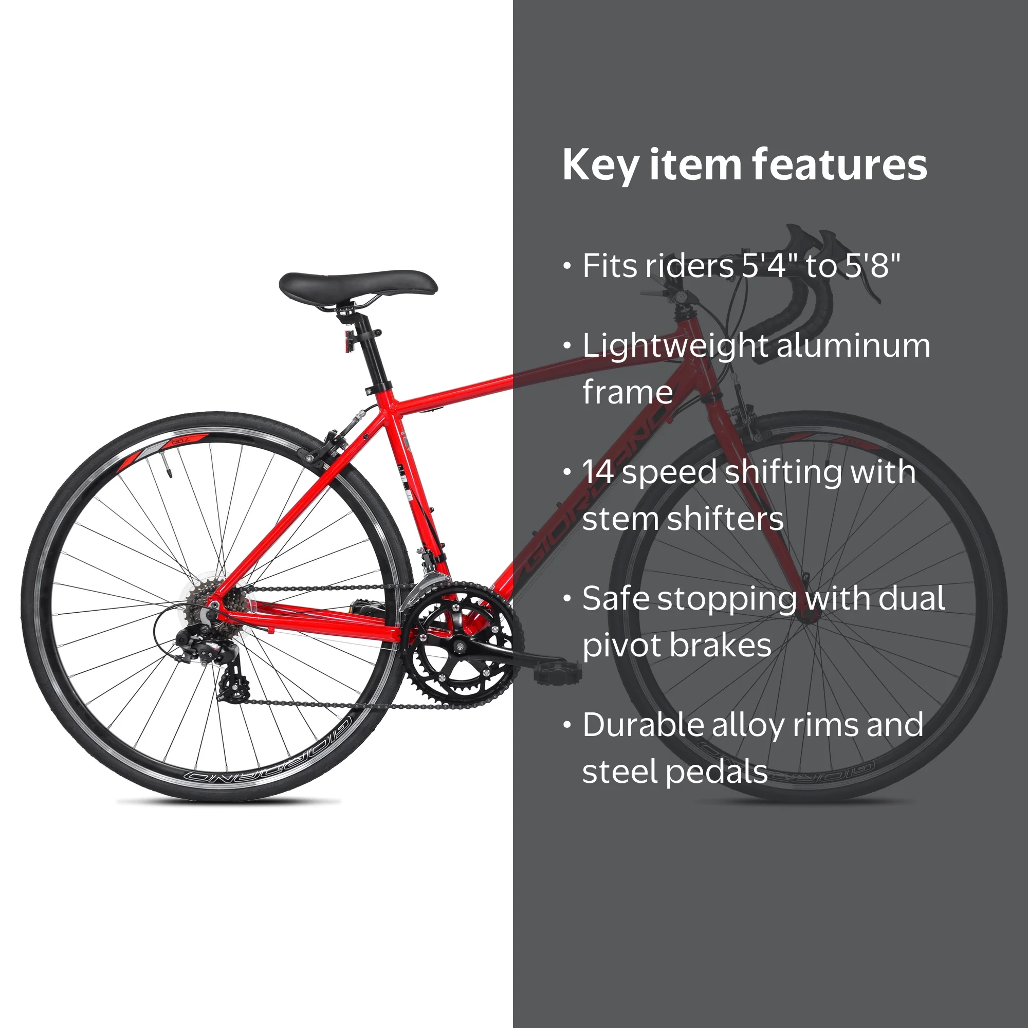 700C Giordano Aversa Road Adult Bicycle, Small Frame, Fits Rider 5