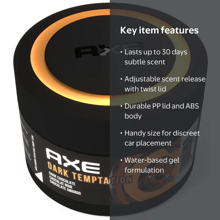 AXE Gel Can Car Air Freshener (Dark Temptation Scent, 1 Pack