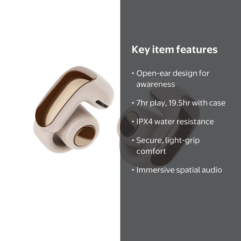 Bose Ultra Open Earbuds, Wireless Bluetooth Open-Ear Earbuds, IPX4