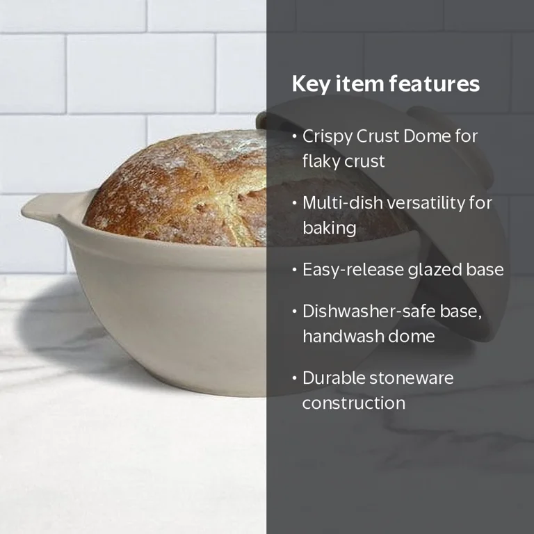 Superstone Bread Dome Dish | Unglazed Stoneware, Bake Loaf Base