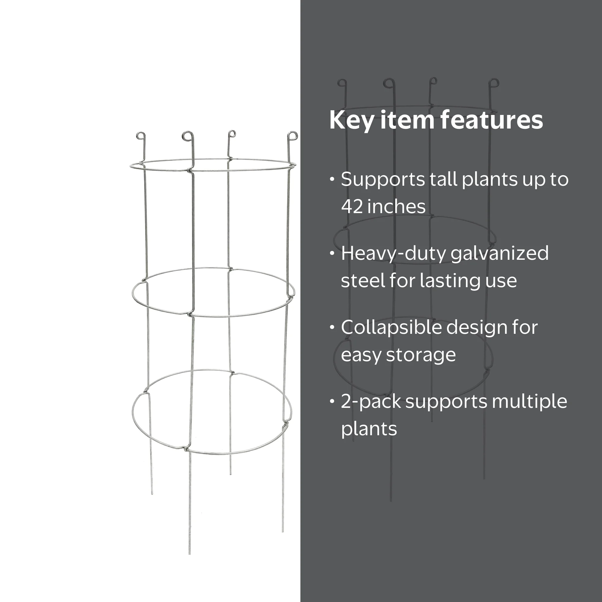 Glamos Wire 42 inch Heavy Duty Collapsible Plant Support 2-Pack