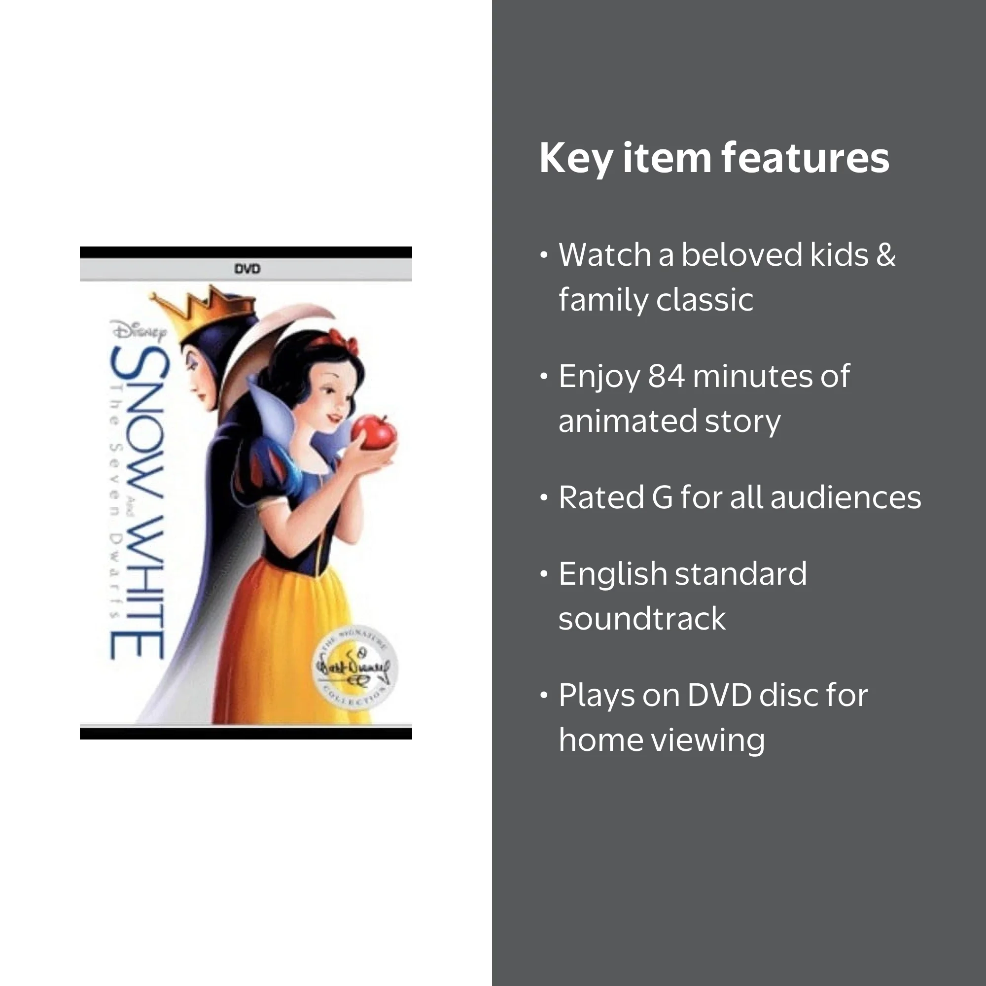Snow White and the Seven Dwarfs (DVD) Disney Kids and Family