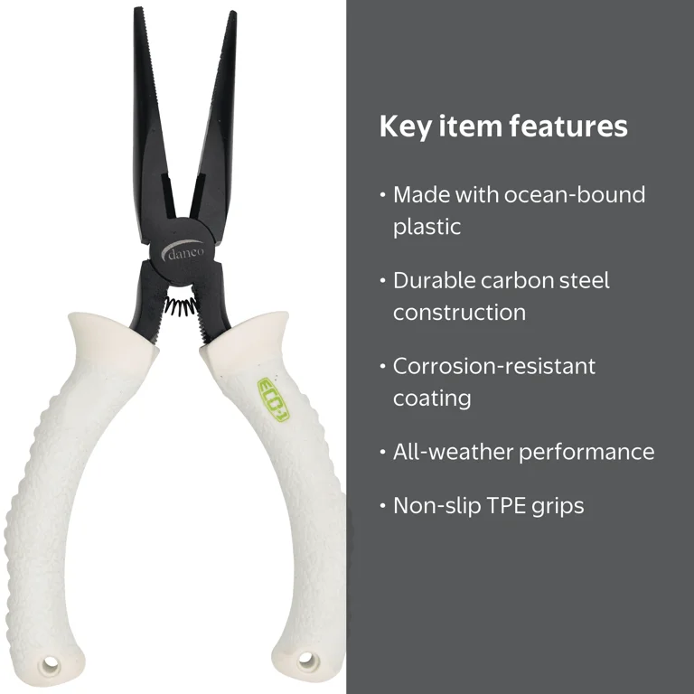 Danco Sports Eco Series Fishing Pliers, 6 Inch, Steel, White