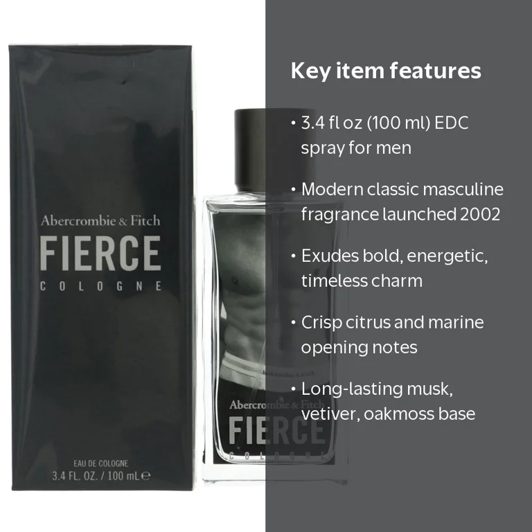 Abercrombie and Fitch Men's Fierce EDC 3.4 oz Fragrance - Walmart.com
