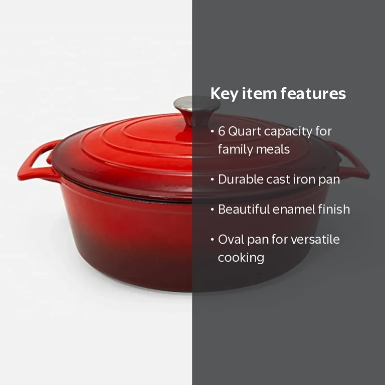 CookPro 6 Qt. Oval Casserole Pan w/Red Coating - Walmart.com