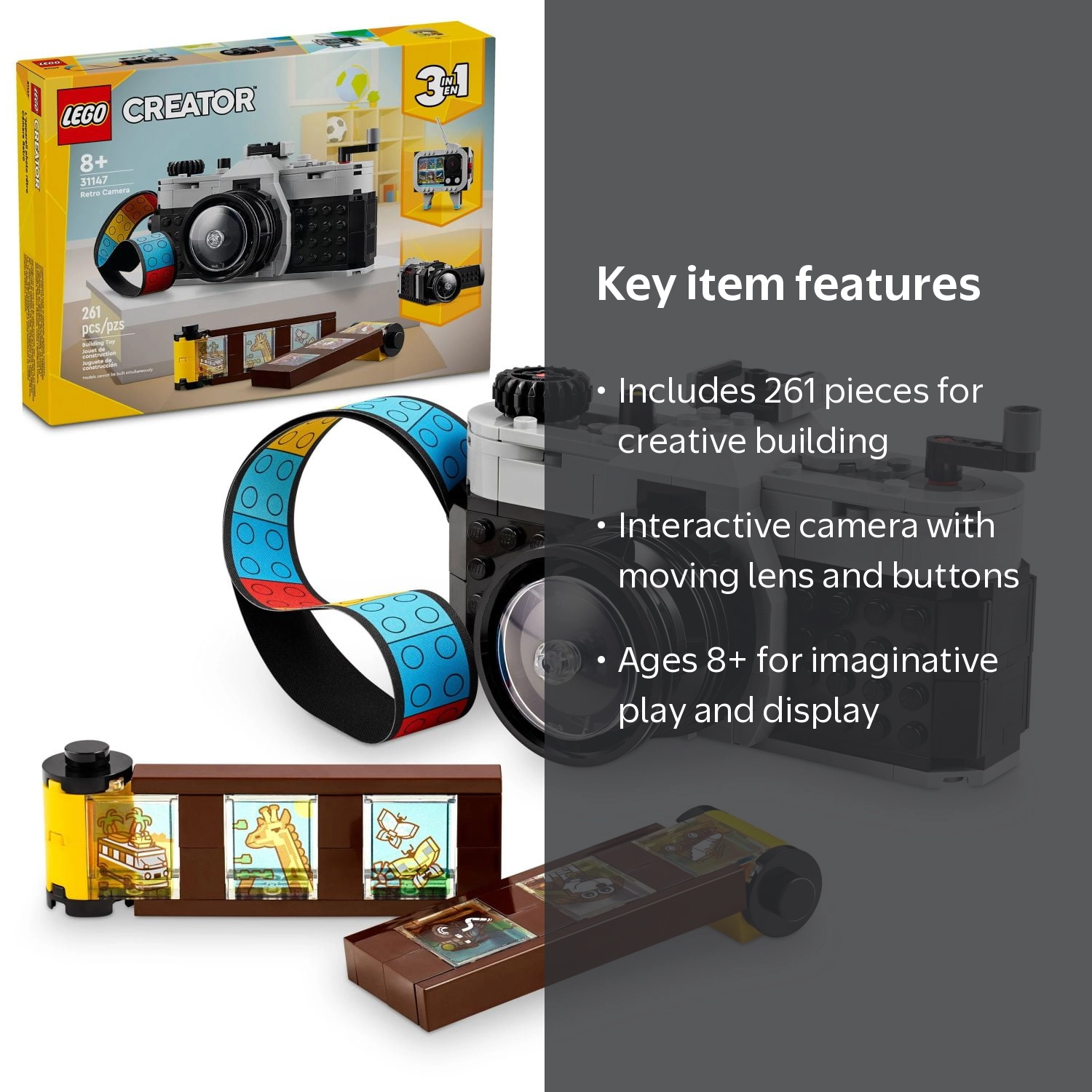 LEGO, Creator 3 in 1 Retro Camera, 31147, 261 Pieces - Walmart.com