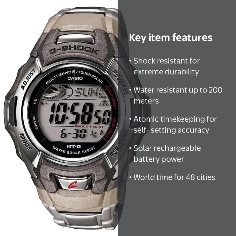 Casio G-Shock, Men's Digital Watch, Silver, Tough Solar - Walmart.com