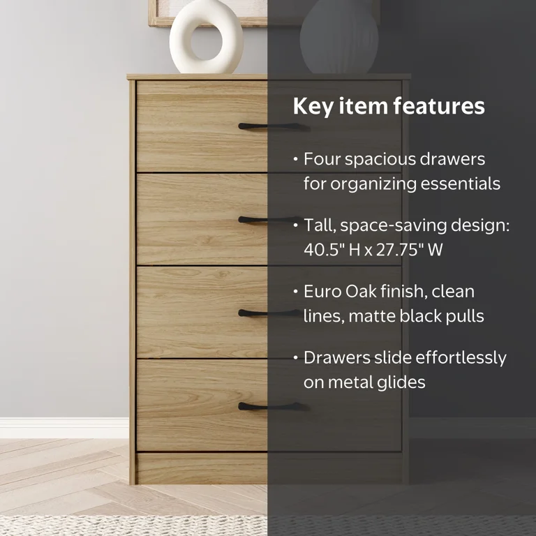 mainstays classic 4 drawer dresser assembly instructions Ardent Dresser, Euro Oak Golds