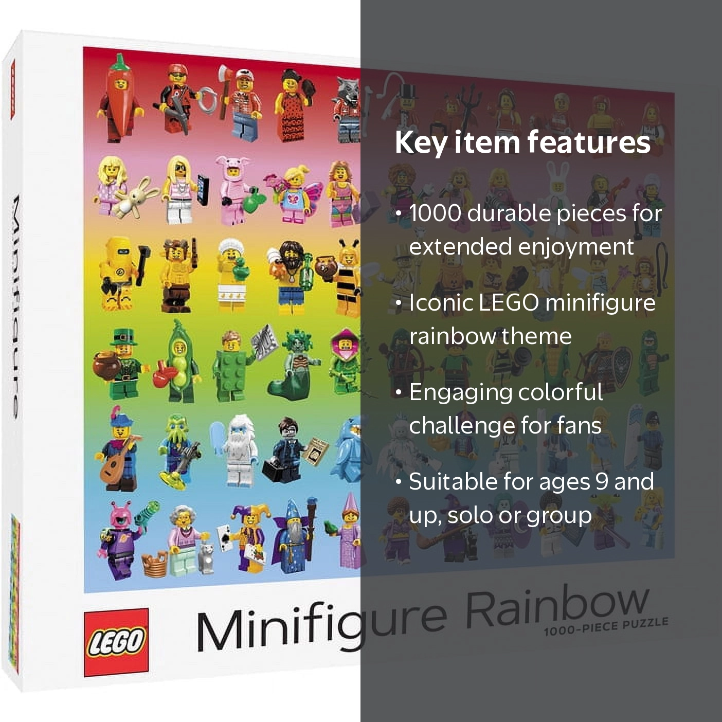 Lego: Lego Minifigure Rainbow 1000-Piece Puzzle (Other) - Walmart.com