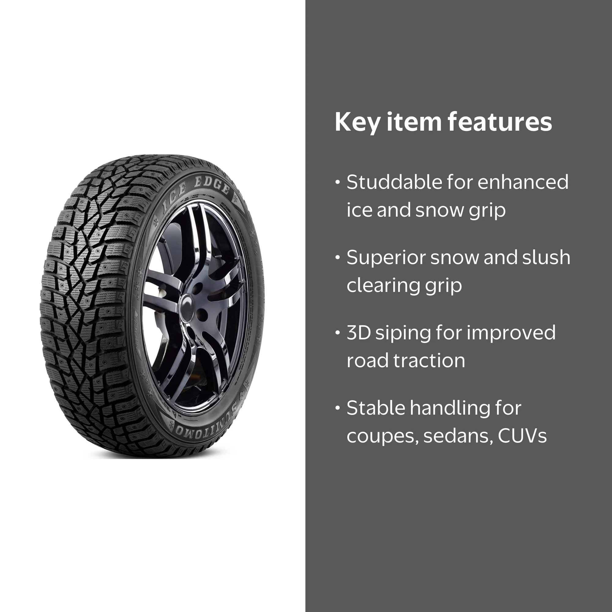 Sumitomo Ice Edge Studded Performance Winter Tire 195/65R15 91T