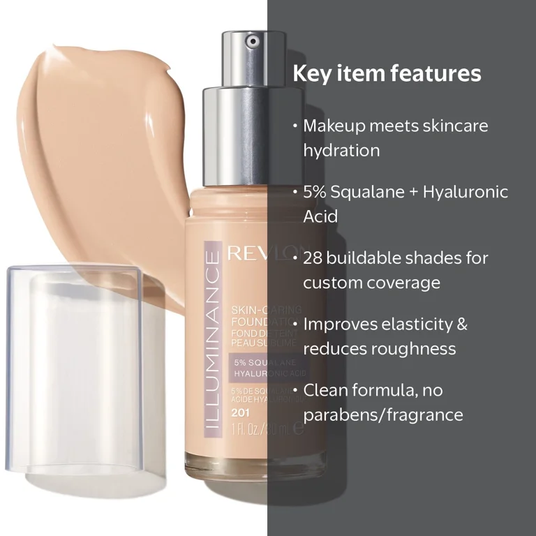 PREMIUM LIQUID FOUNDATION ライトオークル Revlon, Skin-Caring Liquid Foundation, Medium Coverage, 1 fl oz