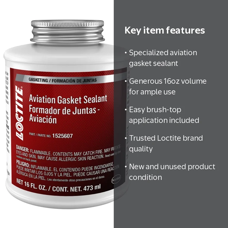 Henkel, Aviation Gasket Sealant, 16 oz brushtop, Loctite 1525607