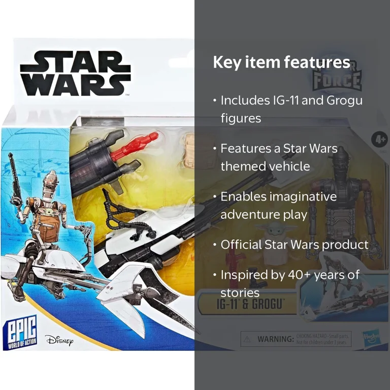 Star Wars Epic World of Action IG‑11 & Grogu Speeder Bike