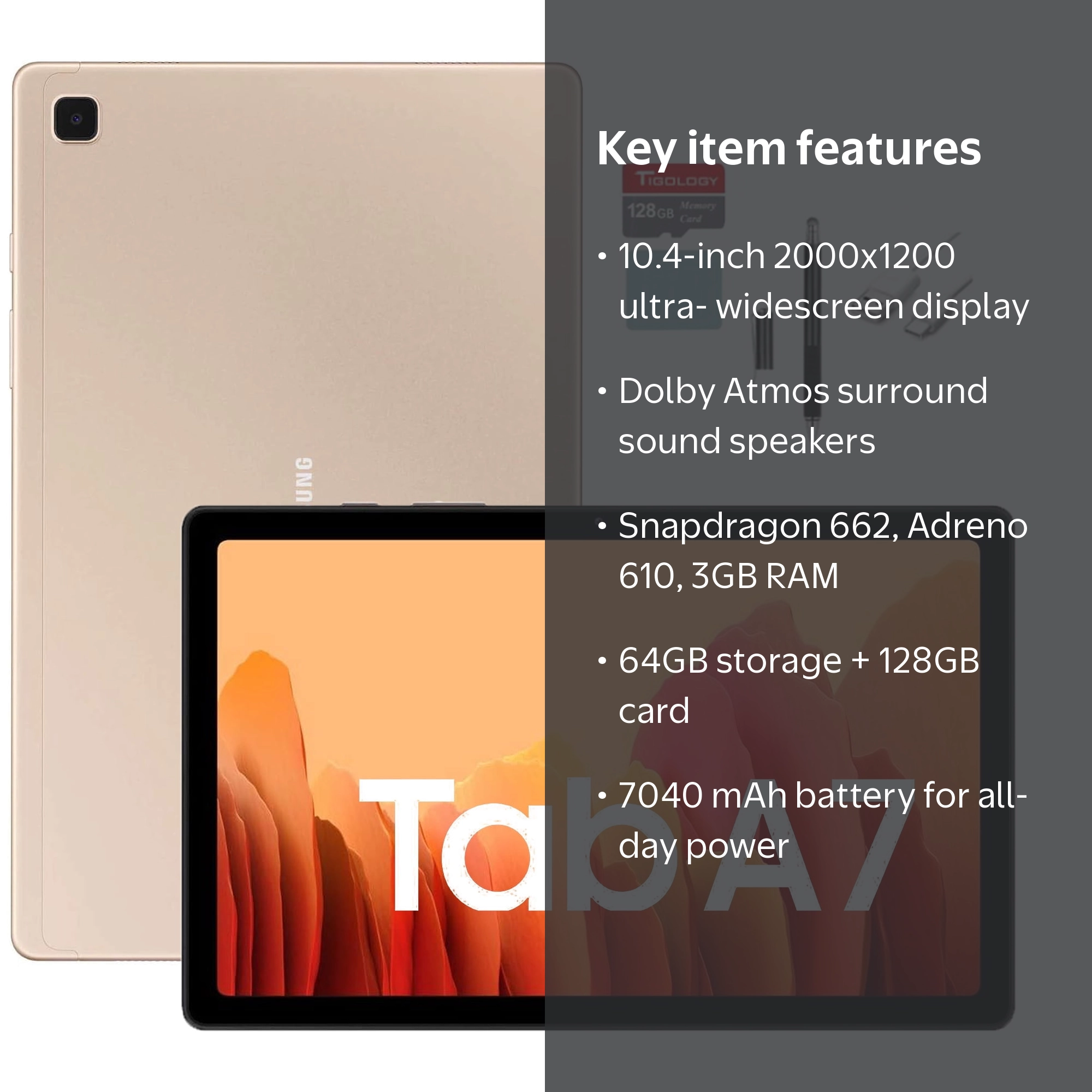 Samsung Galaxy Tab A7 10.4” Inch 64 GB Wi-Fi Android 10