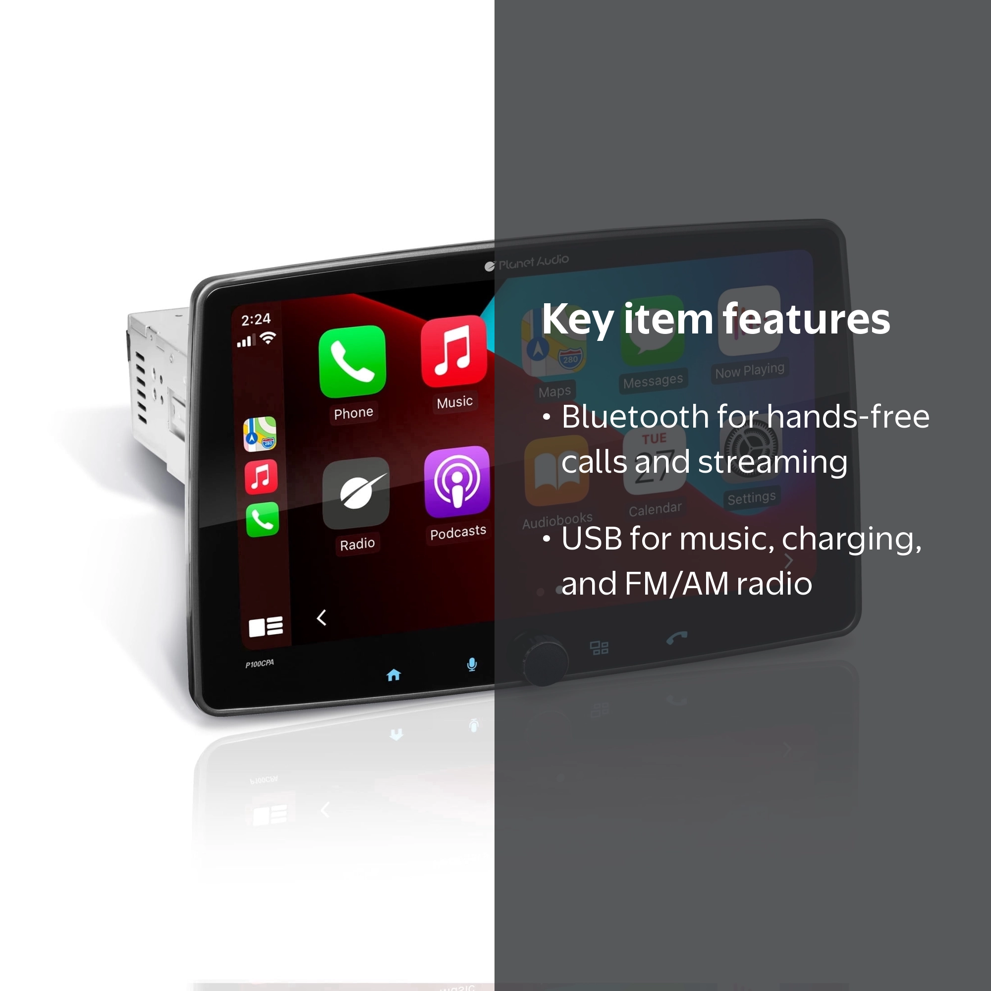 Planet Audio P100CPA Car Audio Stereo System - Apple CarPlay