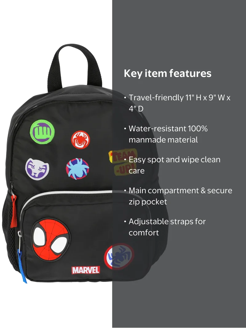 boys mini backpack marvel Fantastic 4 - Backpack for School | Cool Backpack & School Bag - Backpack for School, Daycare & Travel with Padded Straps, Roomy Zip Compartment & Top Handle Made of nylon with satin nylon lining and metal hardware Marvel Mini Backpack 11" Bag