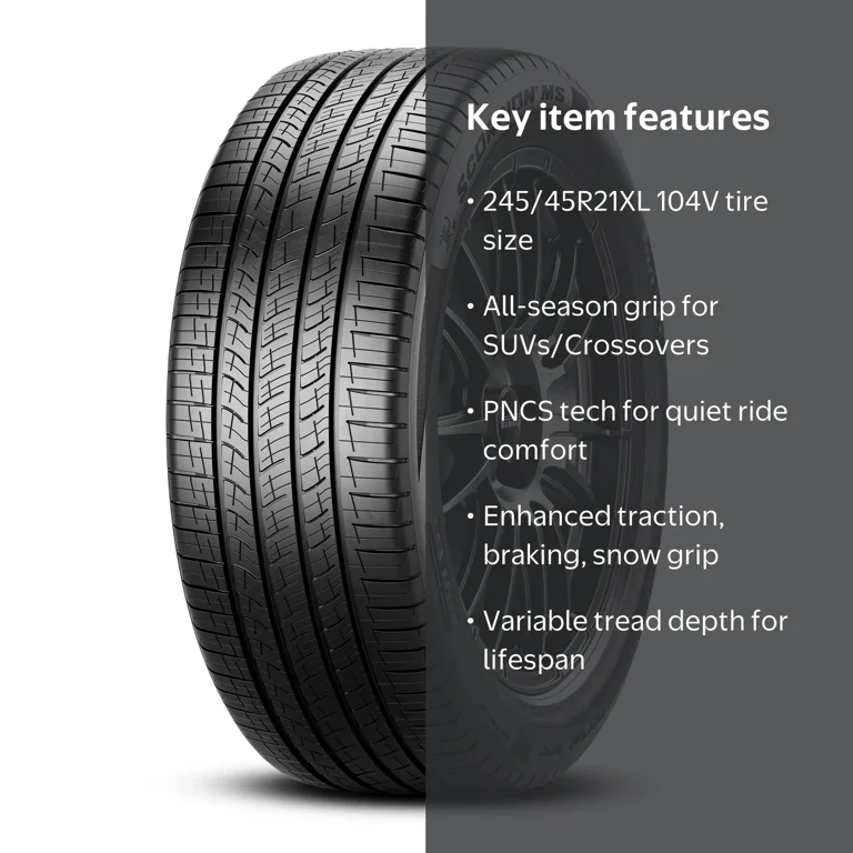 Free Shipping! Pirelli All Season SUV Crossover Tire 245/45R21