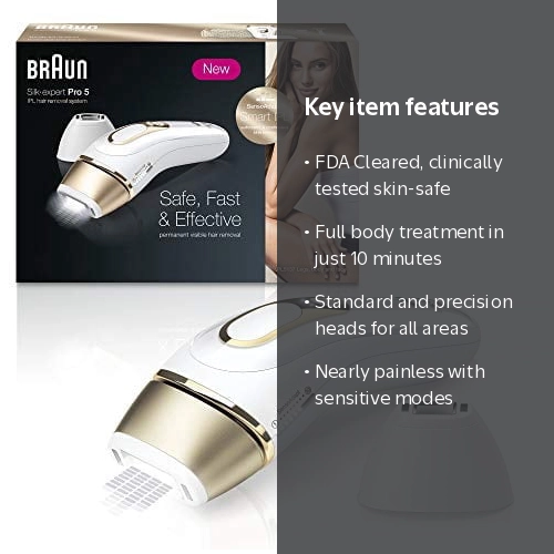 Braun, IPL Hair Removal, Silk Expert Pro 5 PL5137, FDA Cleared