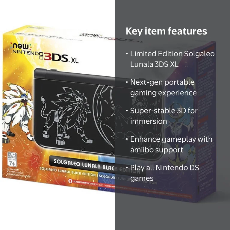 Nintendo 3DS XL Solgaleo Lunala Limited Edition Gaming System