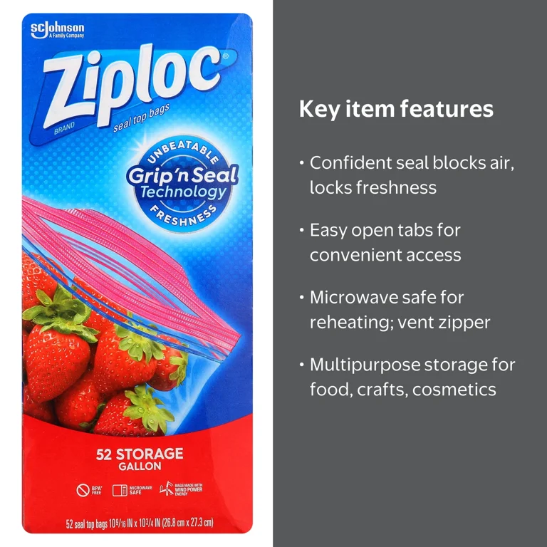 Ziploc Brand Storage Double Zipper Bags, Variety Pack, 347 Count