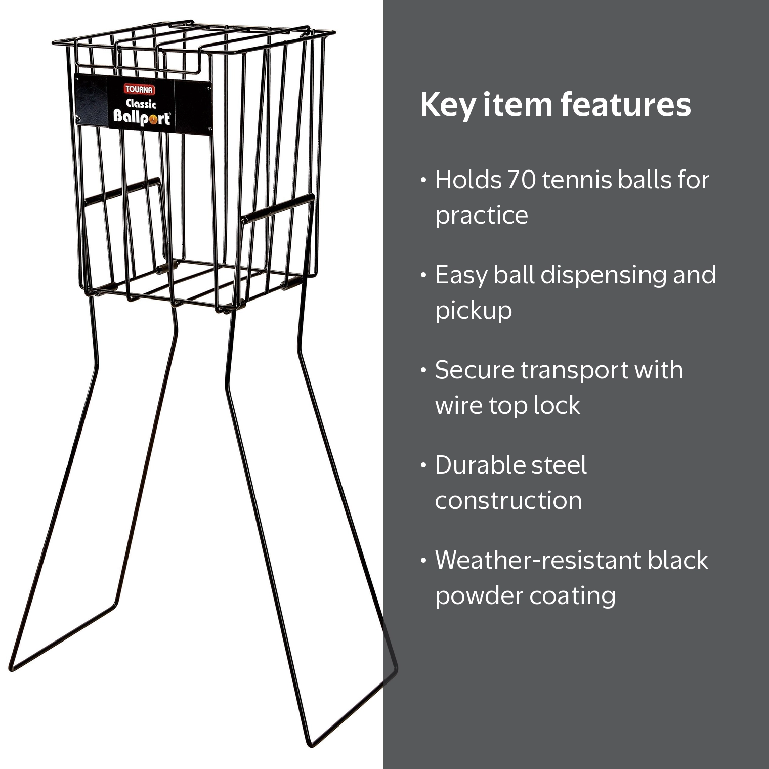 Tourna, Tennis Ball Hopper, 70-Ball, Steel Wire Design - Walmart.com