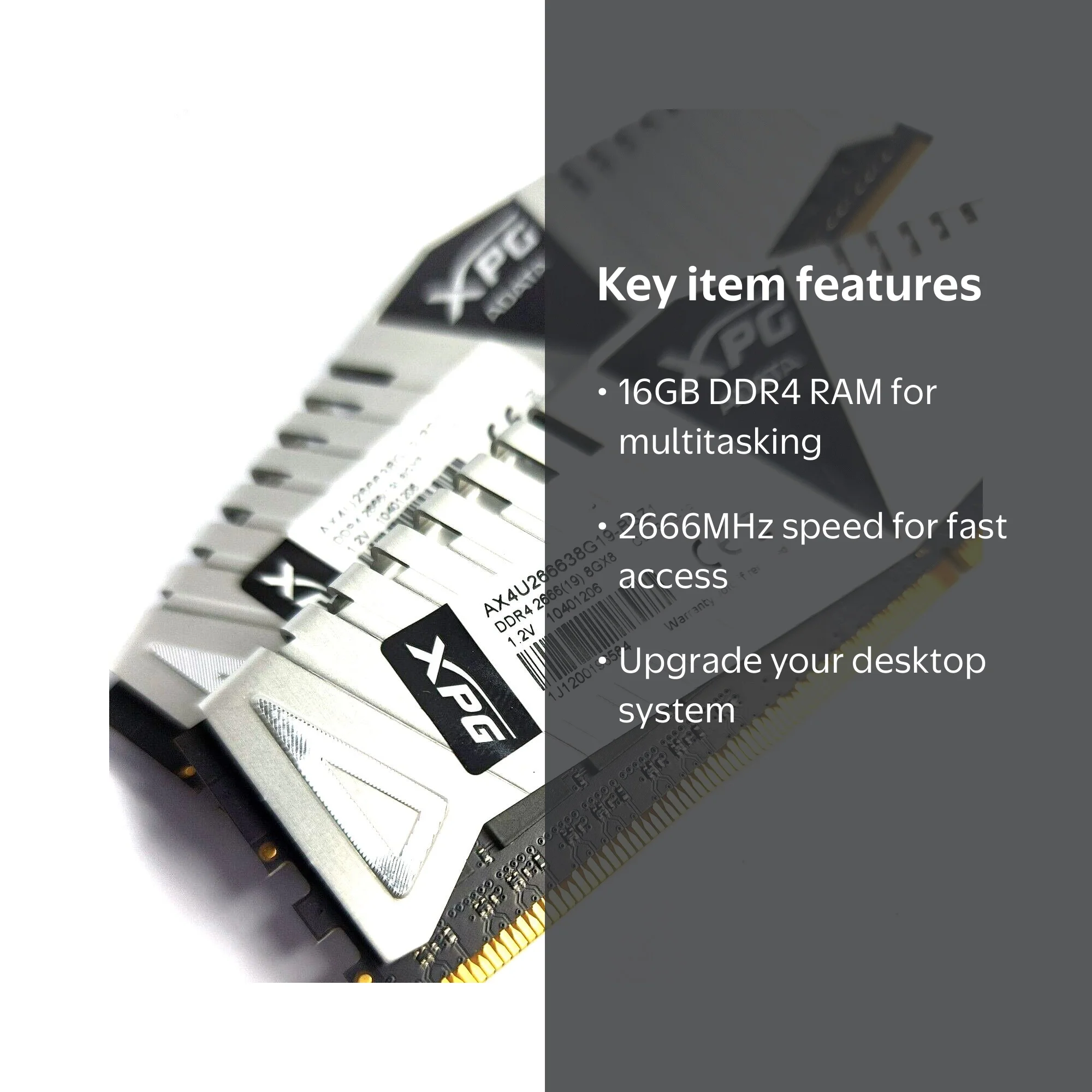 ADATA XPG 16GB DDR4 2666MHz Desktop RAM, 2 x 8GB Modules