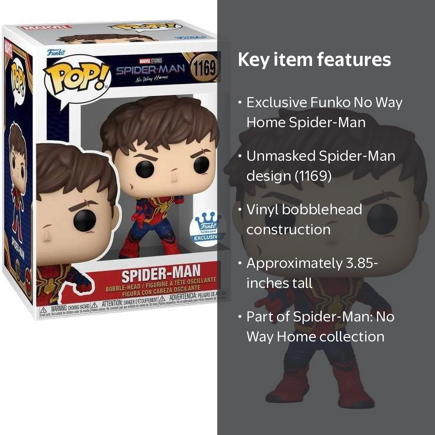 Funko POP! No Way Home Spider-Man Vinyl Figure 1169, Shelf Wear